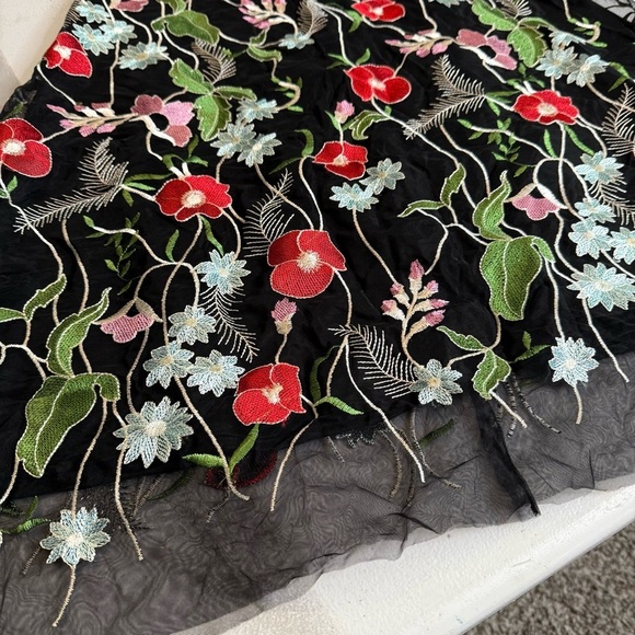 Anthropologie Eva Franco Embroidered Floral Skirt- Size 6 - Picture 9 of 10